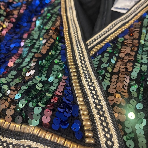 Minuet Petite Multicolor Sequin Long Sleeve Dress - Picture 9 of 11